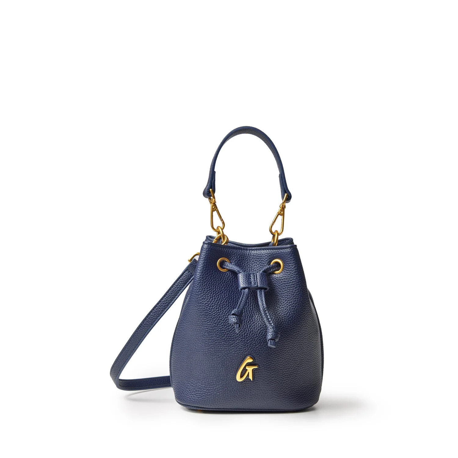 MINI PEBBLE BUCKET BAG - NAVY | Glam-Aholic Lifestyle