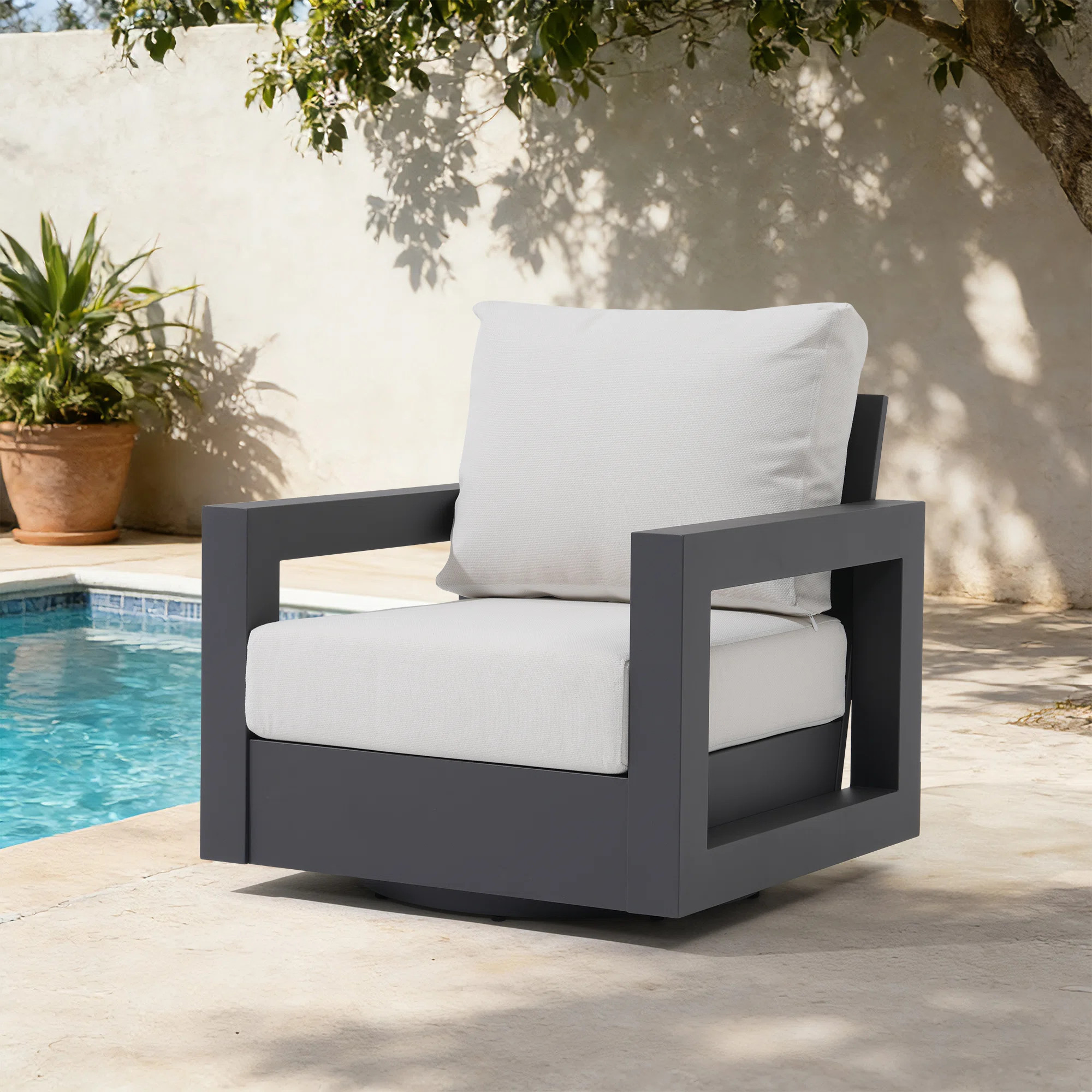 Outdoor Aluminum Swivel Chair | Wayfair North America