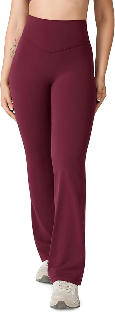 Hugcurve No Front Seam High Waisted Flare Leggings for Women Bootcut Yoga Pants Buttery Soft - 29... | Amazon (US)