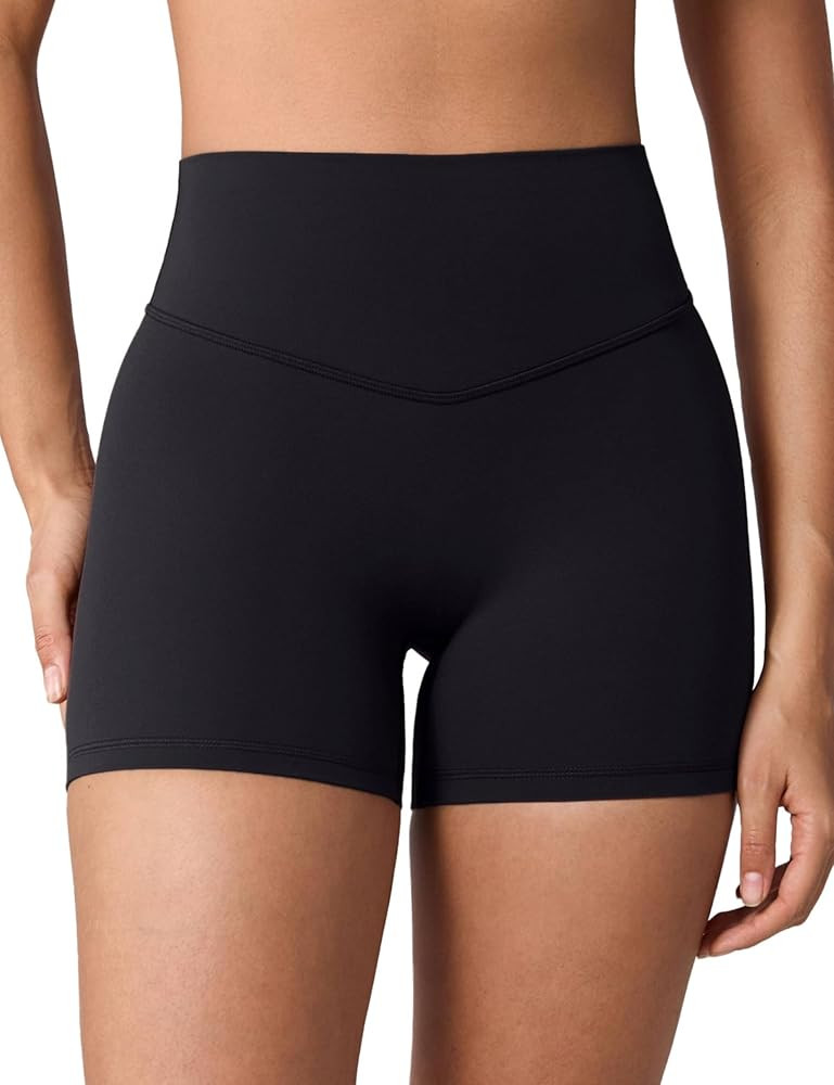 UNISSU Hugcurve No Front Seam High Waisted Workout Biker Shorts for Women 4" Tummy Control Butter... | Amazon (US)
