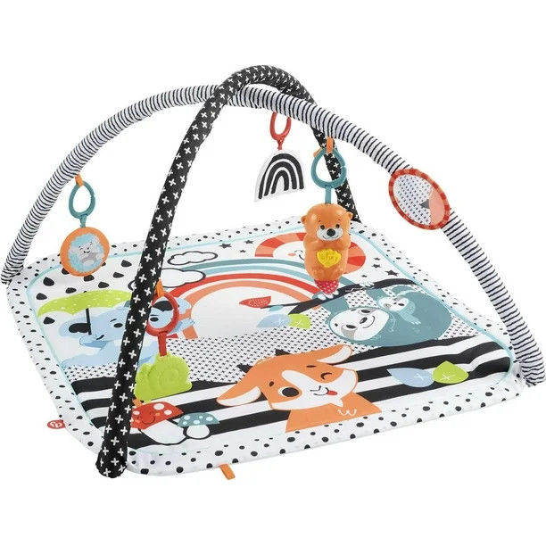 Fisher-Price 3-in-1 Music Glow and Grow Gym Infant Playmat with Lights & Removable Toys | Walmart (US)