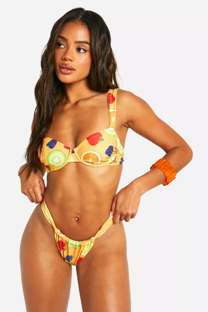 Fruit Print Bikini Brief | boohoo (US & Canada)