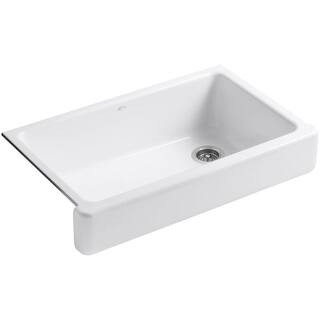 KOHLER Whitehaven Farmhouse Apron Front Self-Trimming Cast Iron 36 in. Single Bowl Kitchen Sink i... | The Home Depot