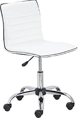 BTEXPERT BTExpert Swivel Mid Back Armless Ribbed Designer Task Chair Leather Soft Upholstery Offi... | Amazon (US)