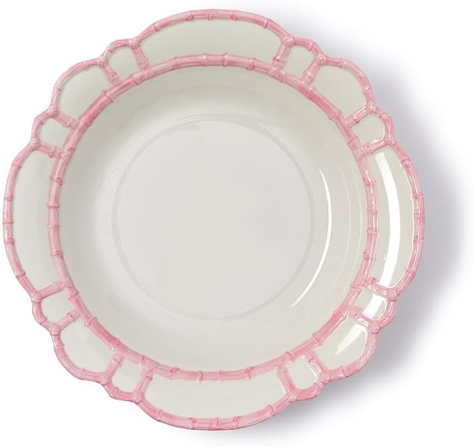Two's Company Pink Bamboo Touch Bowl, 15-Inch, Melamine | Amazon (US)