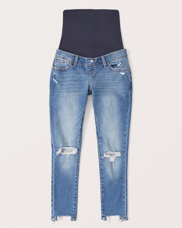 Women's Maternity High Rise Ankle Jeans | Women's Bottoms | Abercrombie.com | Abercrombie & Fitch (US)