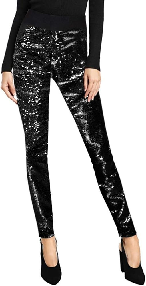 Hybrid & Company Women's Casual Leggings Elastic Waistband Skinny Pants | Amazon (US)