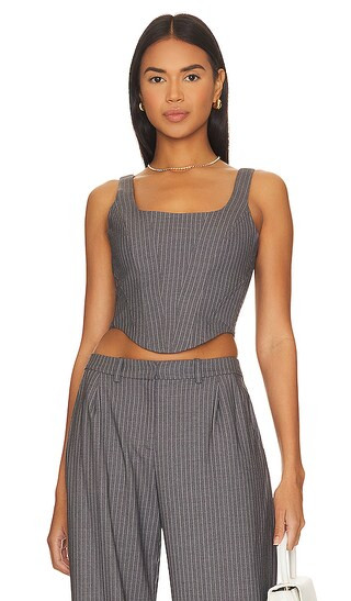 Fisher Top in Eton Pinstripe | Revolve Clothing (Global)