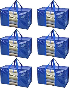 BALEINE 6-Pack Oversized Moving Bags with Reinforced Handles, Heavy-Duty Storage Tote Moving Supp... | Amazon (US)