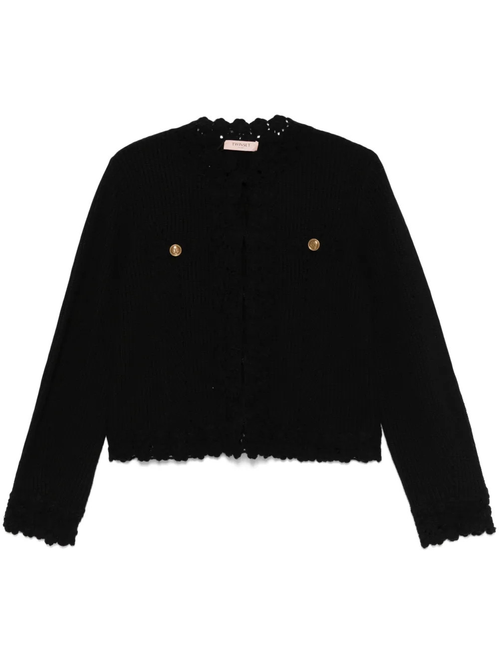 TWINSET crochet-trim cardigan - Black | Farfetch Global