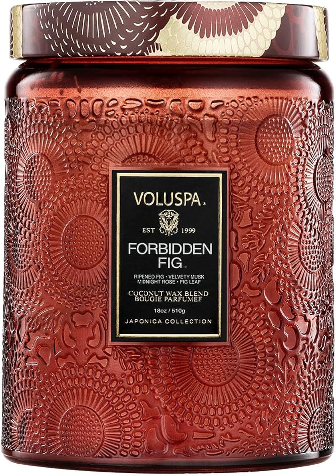 Voluspa Forbidden Fig, Large Candle Jar, 18 oz, 100 Hour Burn Time, Coconut Wax for Clean Burning... | Amazon (US)