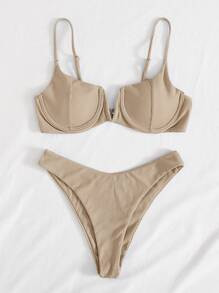 Ribbed V-Wire Padded Bikini Swimsuit
   SKU: swswim03200825205      
          (9999+ Reviews)
  ... | SHEIN