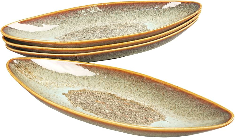 Serving Platter Olives Plate Large Tray Set of 4, For Entertaining Porcelain Trays, Salad, Appeti... | Amazon (US)