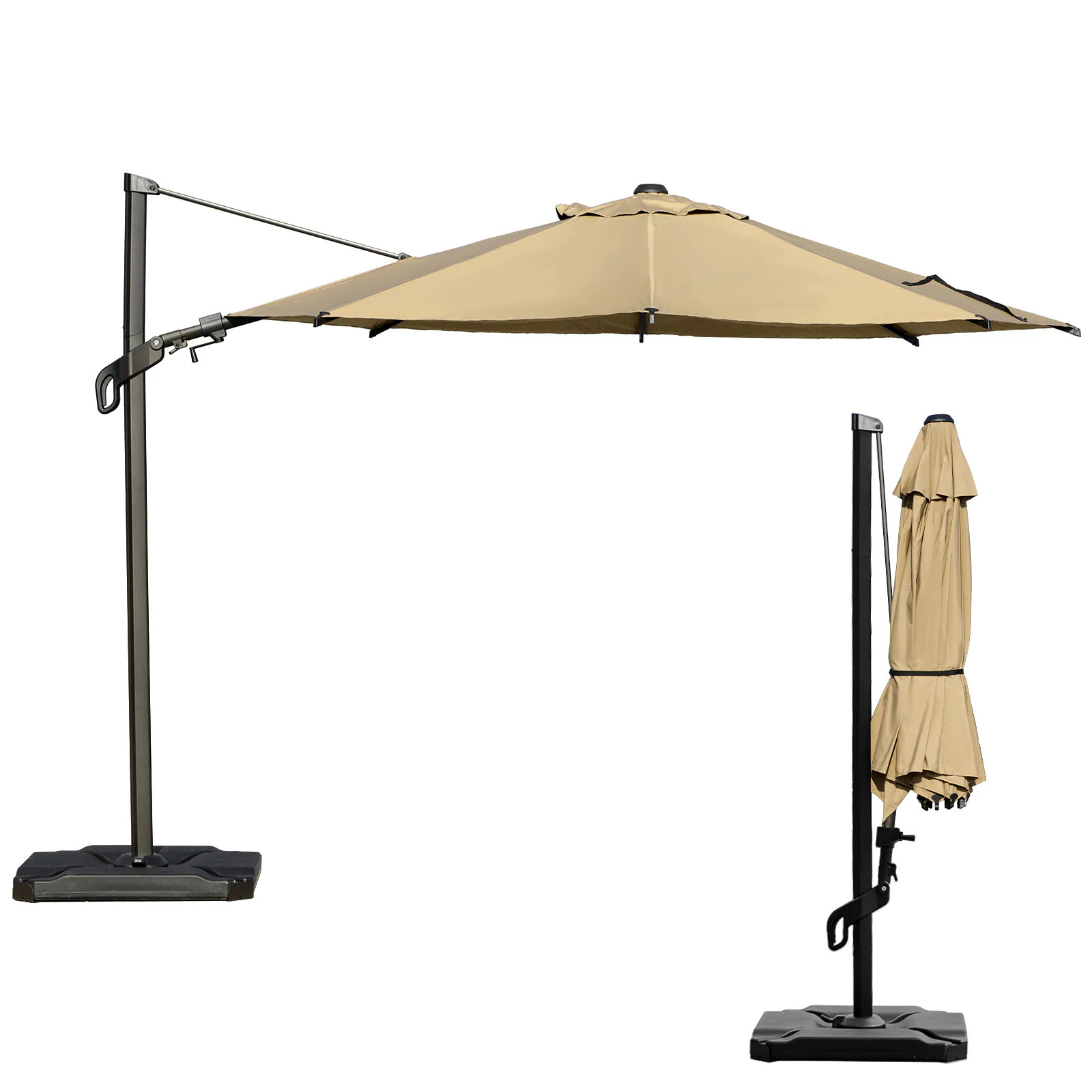 Abba Patio 10-ft Steel Brown Crank Cantilever Patio Umbrella | Lowe's