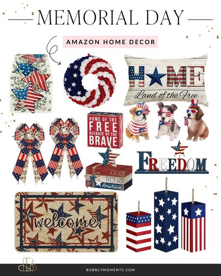 Get your home ready for Memorial Day with our stunning collection of home decor! Celebrate the holiday in style with patriotic-themed decorations that bring a festive touch to your space. From vibrant flags and bunting to elegant table settings and wreaths, our selection has everything you need to honor the occasion. Perfect for indoor and outdoor celebrations, these decor pieces are designed to make your Memorial Day gatherings memorable. Shop now to find the perfect items to showcase your patriotic spirit and create a welcoming atmosphere for family and friends! #LTKhome #LTKSeasonal #LTKfindsunder50 #MemorialDay #HomeDecor #PatrioticDecor #HolidayDecor #MemorialDayDecor #RedWhiteAndBlue #FestiveHome #CelebrateAmerica #AmazonFinds #PartyDecor #OutdoorDecor #SummerDecor #HomeInspo #DecorIdeas #AmazonShopping

