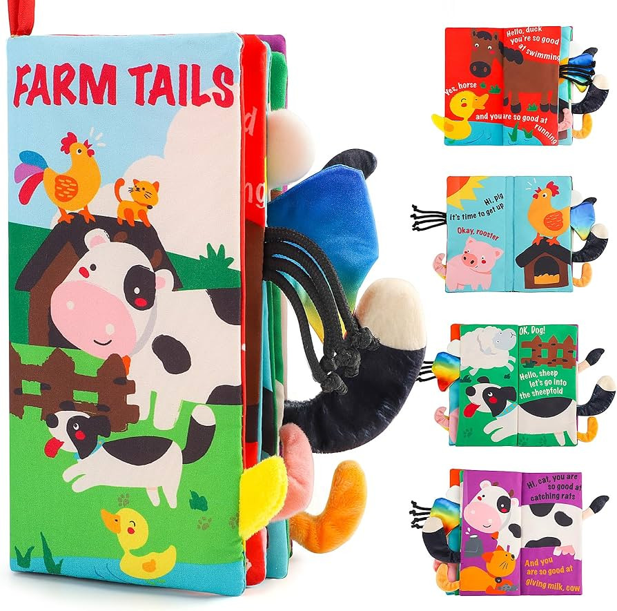 beiens Baby Books Toys, Touch and Feel Crinkle Cloth Books for Babies, Infants & Toddler, Early D... | Amazon (US)
