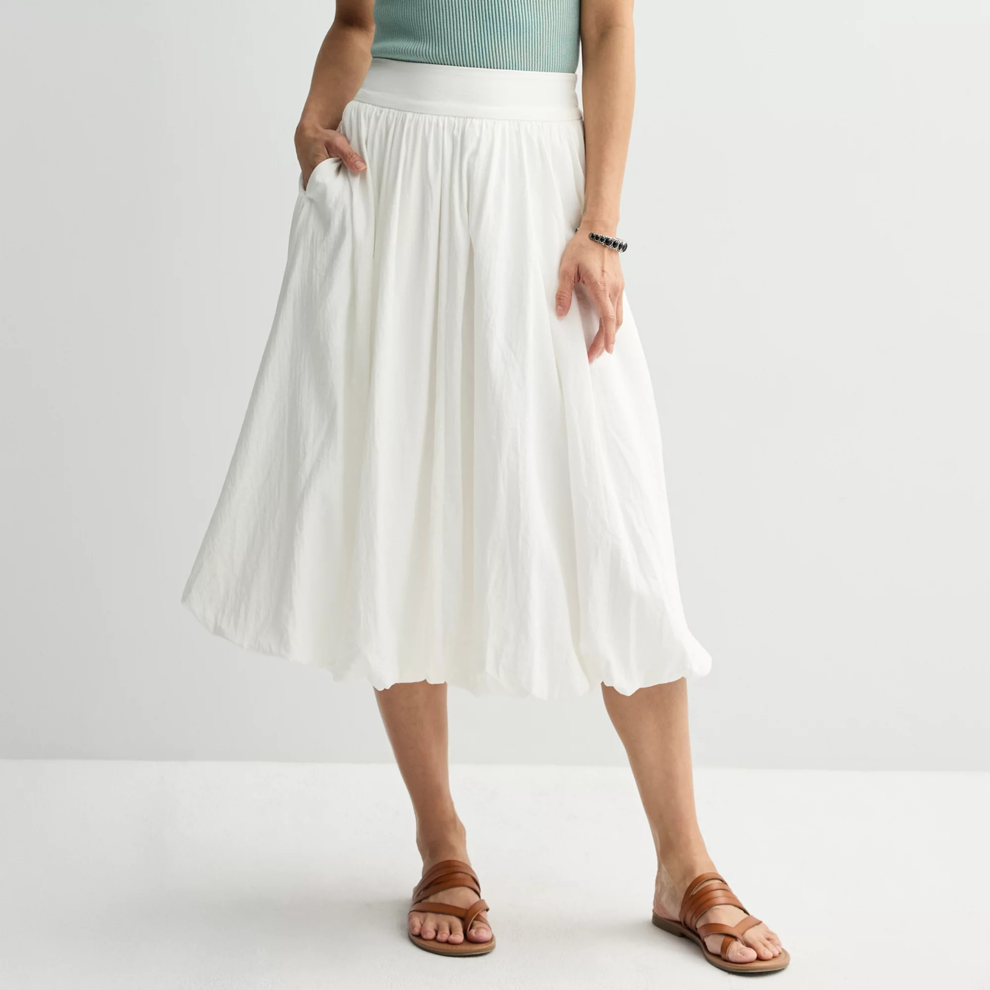 Women's Nine West High-Rise Bubble Midi Skirt | Kohl's
