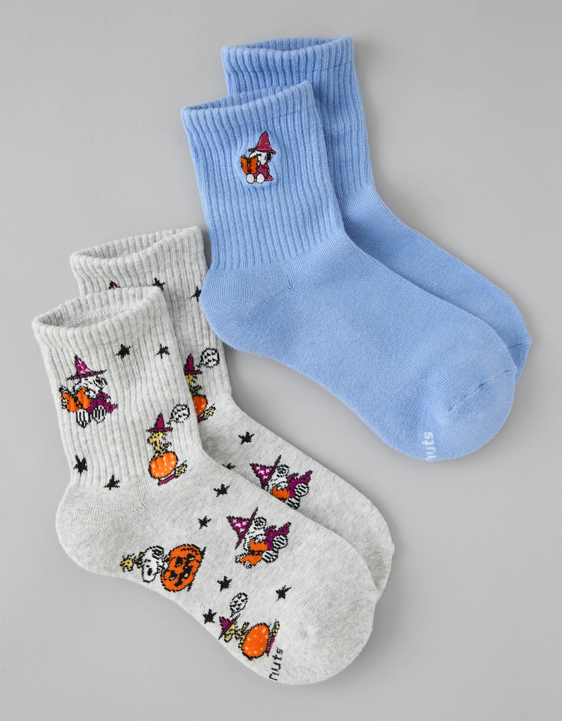 AE Snoopy Cropped Crew Socks 2-Pack | American Eagle Outfitters (US & CA)