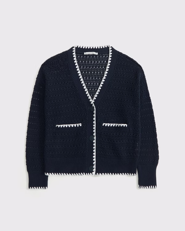 Textural Whip Stitch Cardigan | Abercrombie & Fitch (US)