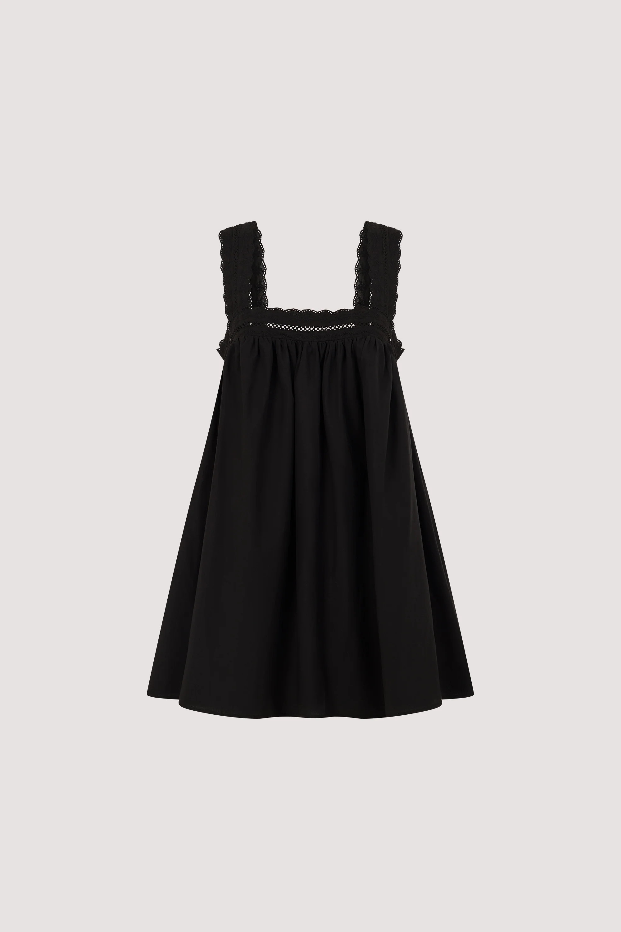 MIRANDA BLACK LACE TRIM MINI DRESS | DISSH
