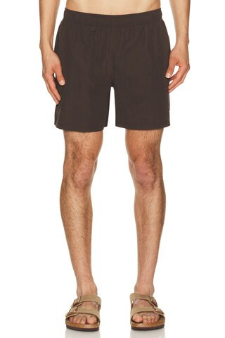 AUTO-REPLY 5.5 Solid Sebastian Swim Trunk in Brown | FWRD 
