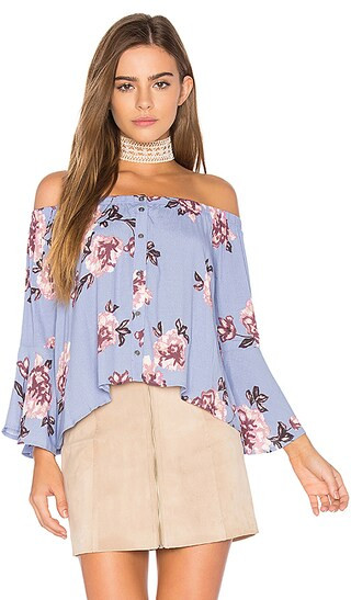 ASTR Amelia Top in Periwinkle Floral | Revolve Clothing