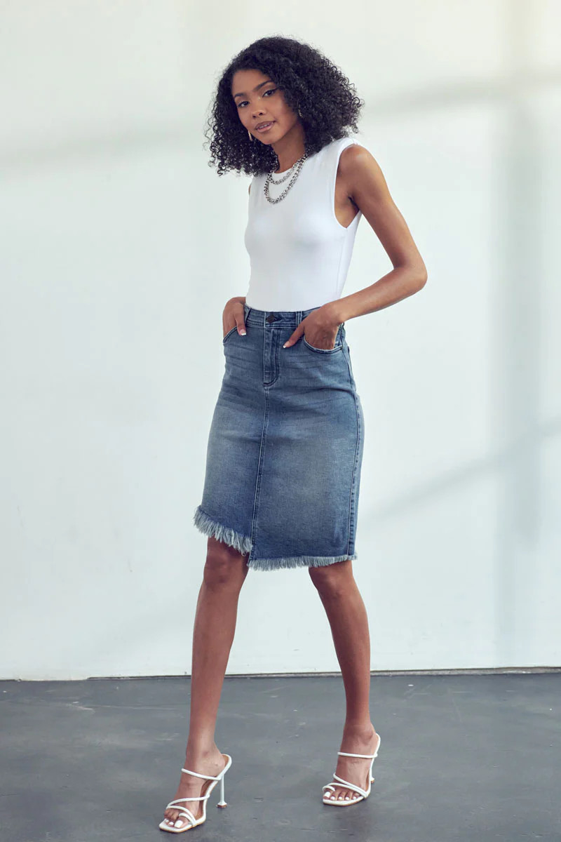 Emily High Rise Midi Skirt | Kancan USA