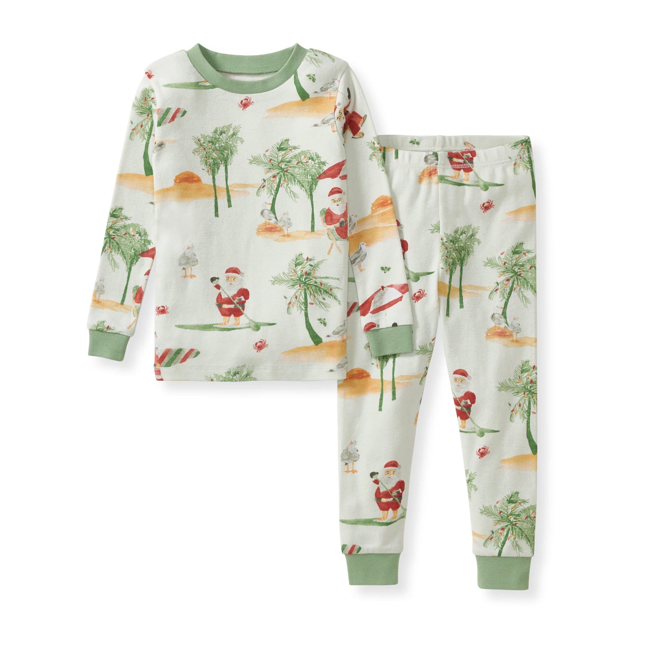 Surfin Santa Matching Family Two-Piece Pajamas | Burts Bees Baby