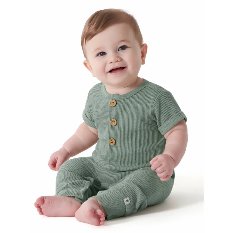 Modern Moments by Gerber Baby Boy or Girl Unisex Long Leg Romper, Sizes 0/3M - 24M | Walmart (US)