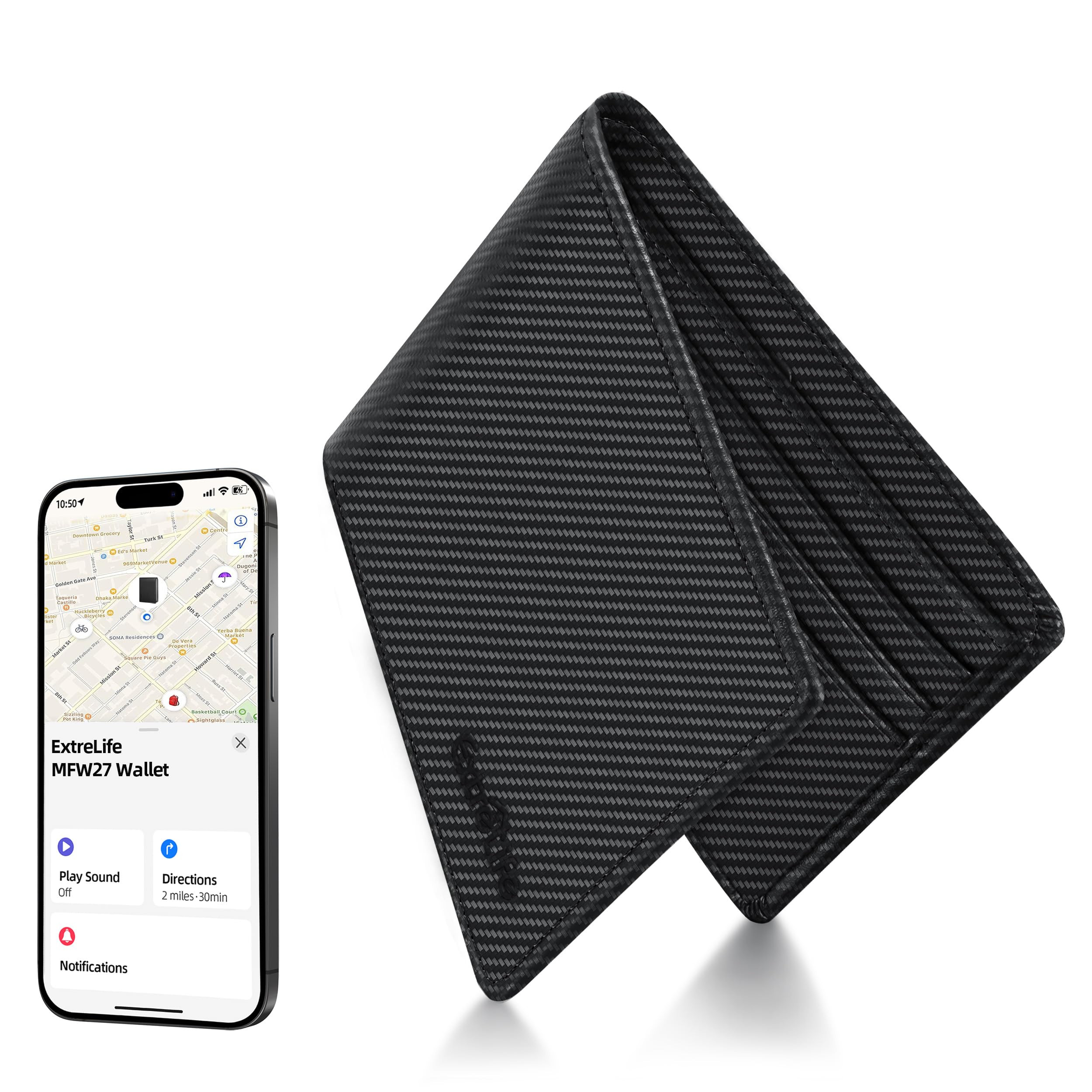 Wallet for Men, Built-in Bluetooth Tracker with Apple Find My (iOS Only), RFID Blocking Bifold Me... | Amazon (US)