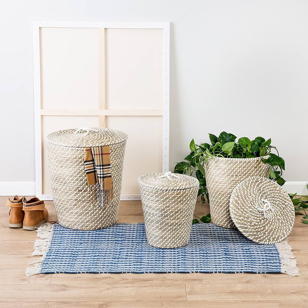 Honey-Can-Do Set of 3 Nesting Seagrass Snake Charmer's Baskets, Natural STO-08750 Natural | Amazon (US)