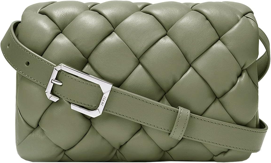 JW PEI Woven Crossbody Bag for Women Soft Vegan Leather Medium Quilted Shoulder Handbag Trendy Pu... | Amazon (US)