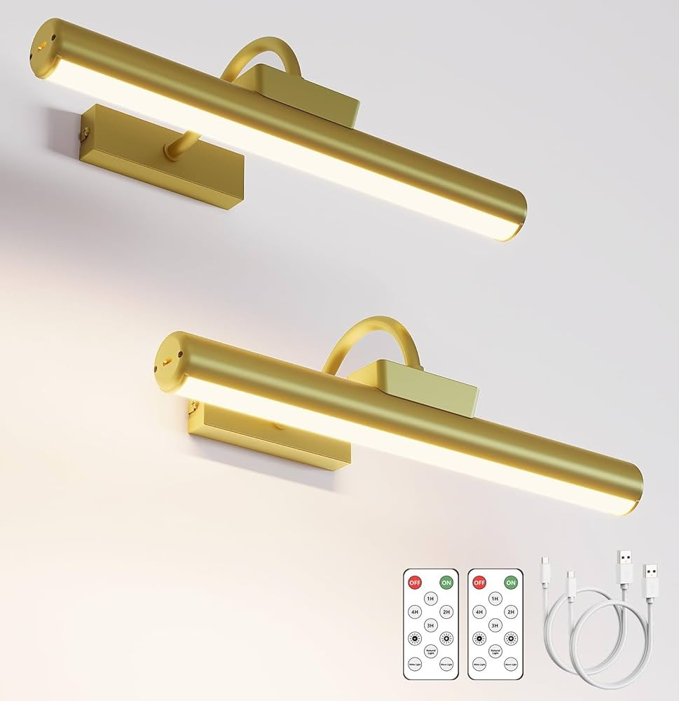 Picture Light Battery Operated, 13in Wireless Art Light for Paintings, Dimmable 5000mAh Rechargin... | Amazon (US)