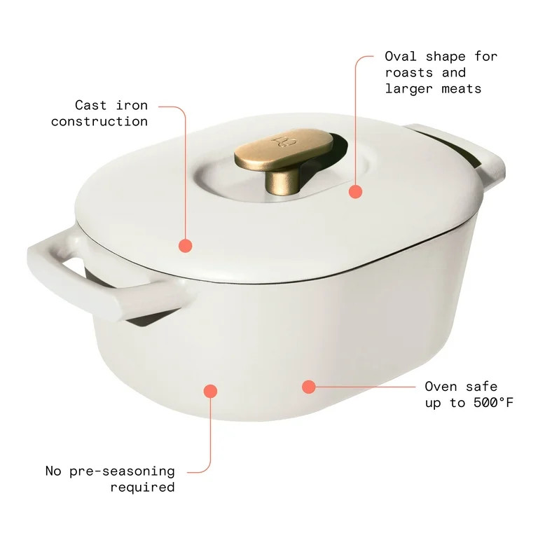 Beautiful 6QT Enamel Dutch Oven, White Icing by Drew Barrymore | Walmart (US)