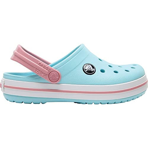 Crocs Kids Crocband Clogs, Ice Blue/White, 4 Toddler | Amazon (US)