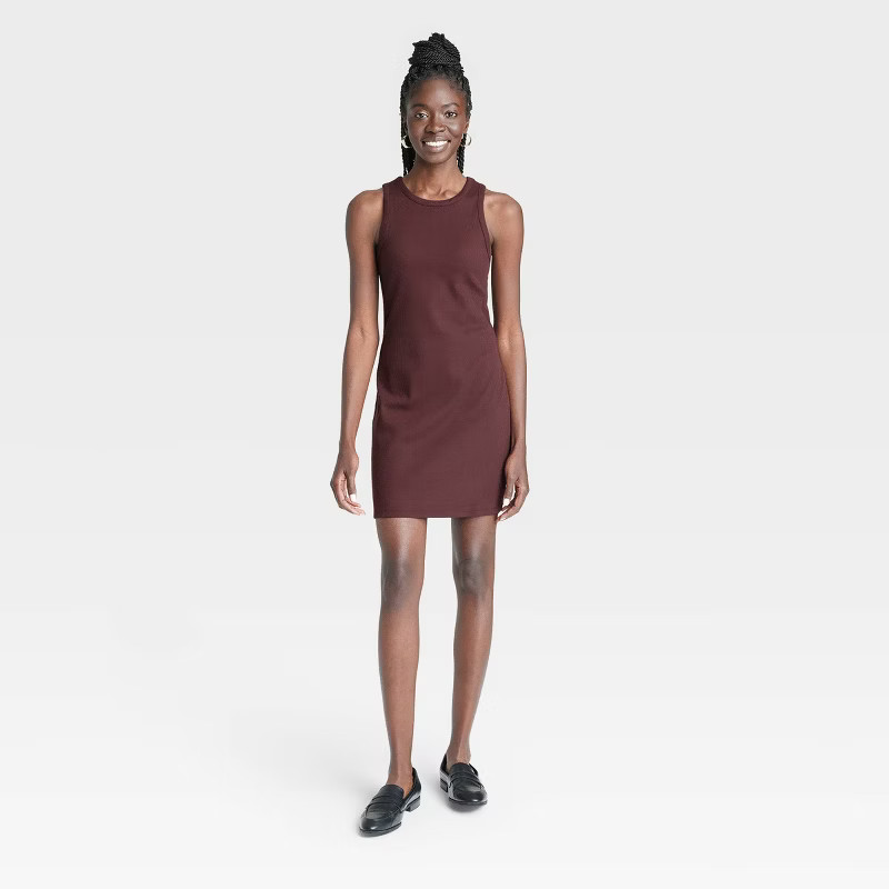 Women's Sleeveless Rib Racer Dress - A New Day™ | Target
