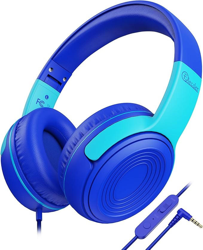 ELECDER Kids Headphones, S8 Wired Headphones for Kids with Microphone for Boys Girls, Adjustable ... | Amazon (US)