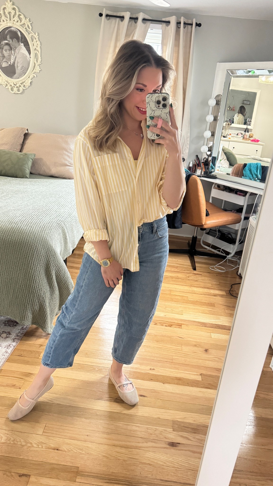 OOTD! Striped button down is thrifted but it’s from LL Bean 

#LTKootd #LTKPetite #LTKmomlife