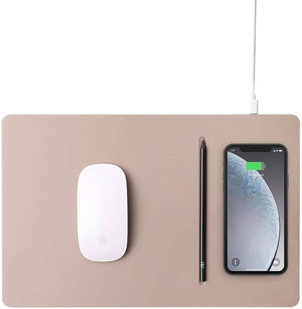 POUT - H3 PRO Qi Wireless Charging Mouse Pad Mat for MacBook, Laptop & Desk - Charges iPhone, Airpods, Samsung Galaxy (Latte Cream) | Amazon (US)