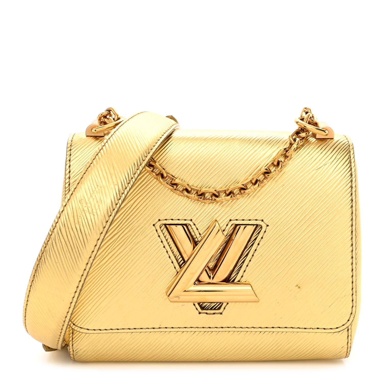 Epi Twist Shoulder Bag PM Gold | FASHIONPHILE (US)