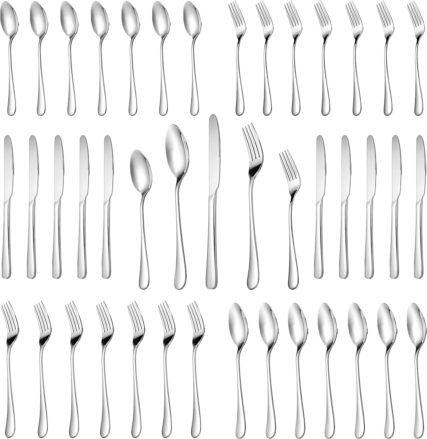30 Piece Silverware Set Service for 6,Premium Stainless Steel Flatware Set,Mirror Polished Cutler... | Amazon (US)