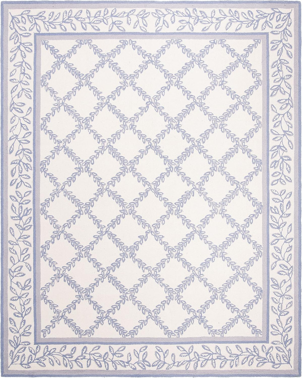 SAFAVIEH Chelsea Collection Area Rug - 8' x 10', Ivory & Light Blue, Hand-Hooked French Country W... | Amazon (US)