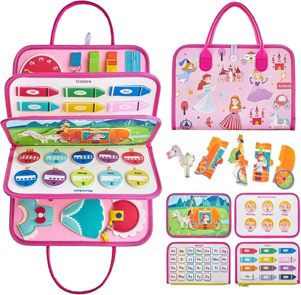 Amazon.com: Freebear Busy Board, Travel Toys, Quiet Book, Sensory Toys for Toddlers 2 3 4, Montes... | Amazon (US)