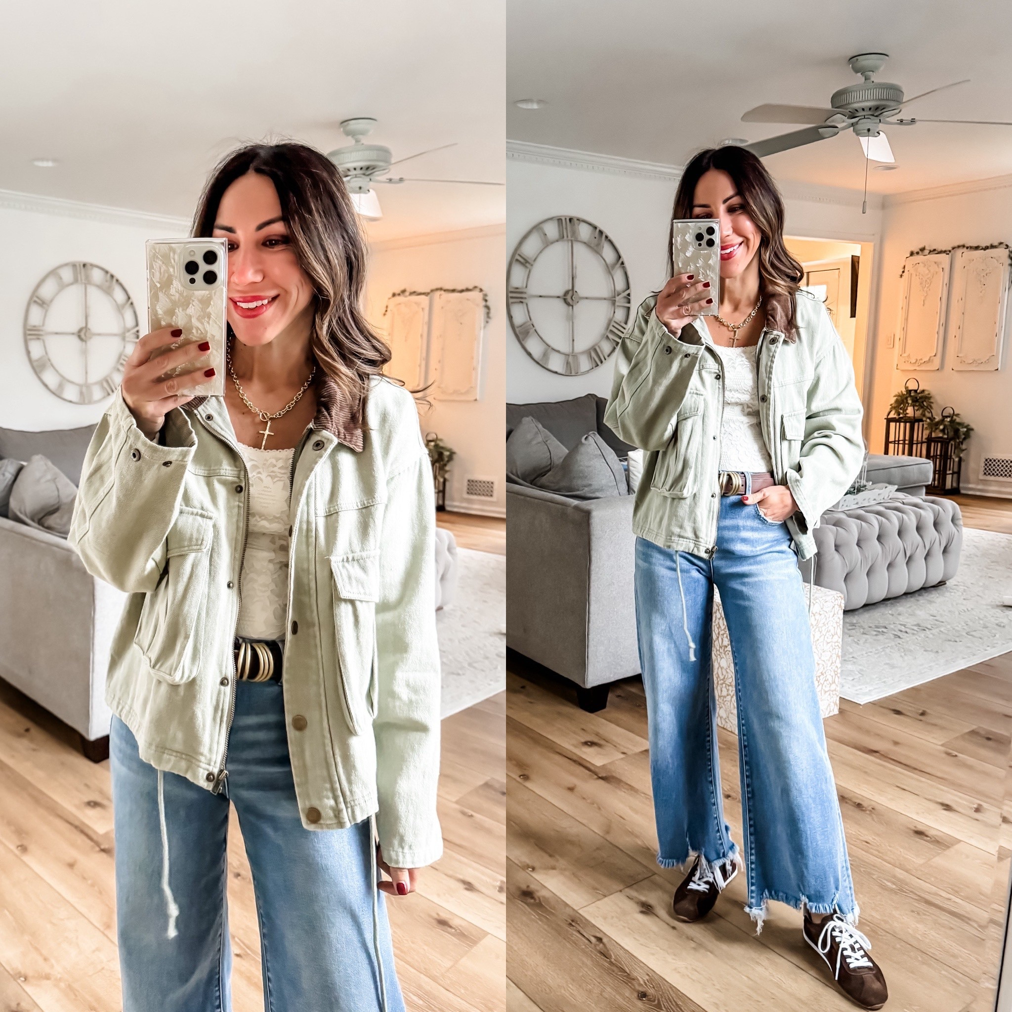 Small fall jacket, 25 jeans, brown sneakers TTS

#LTKSaleAlert #LTKFindsUnder100 #LTKFindsUnder50