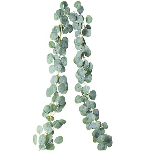 PARTY JOY Artificial Vines Faux Silk Eucalyptus Garland Greenery Wedding Backdrop Arch Wall Decor | Amazon (US)