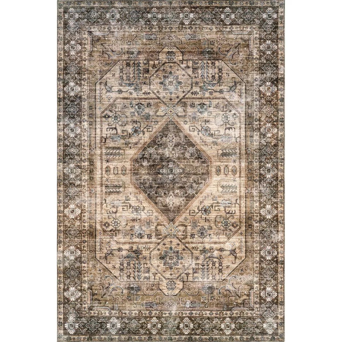 Nuloom Devin Machine Washable Vintage Medallion Area Rug | Target