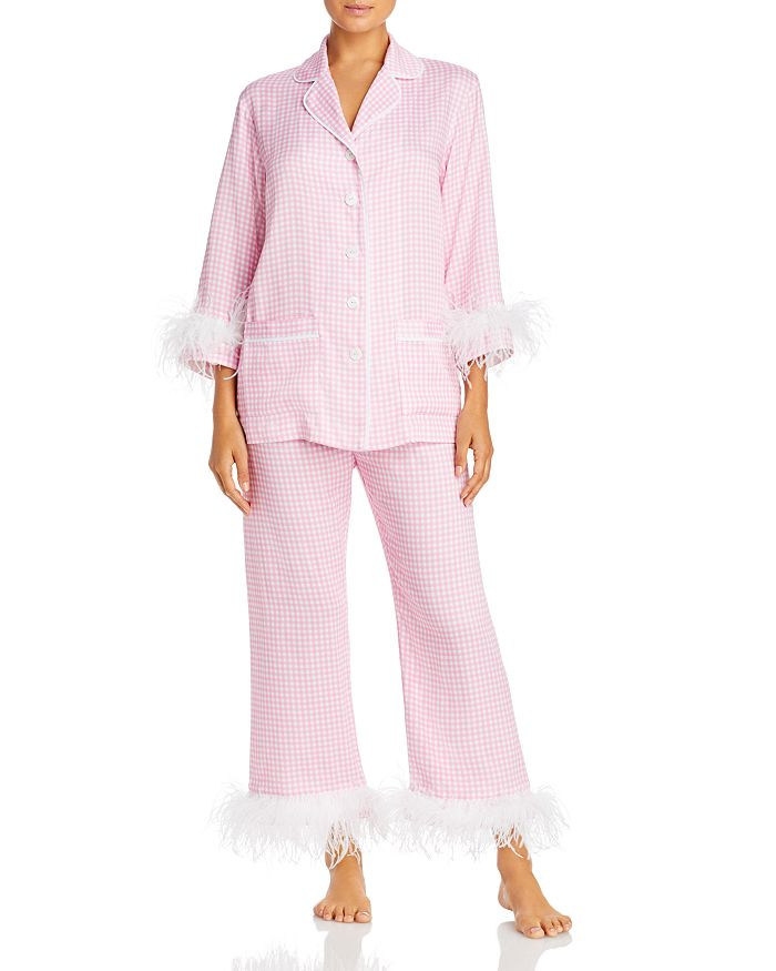 Feather-Trim Gingham Pajama Set - 100% Exclusive | Bloomingdale's (US)