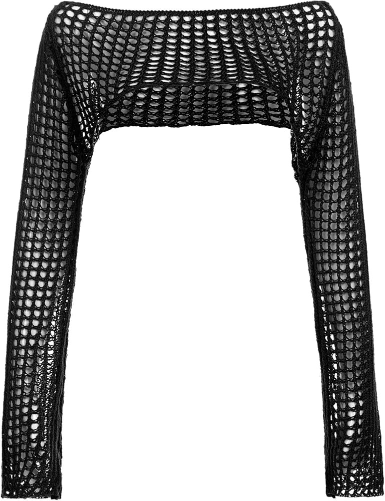 ODIZLI Women Dress Knitwear Flared Sleeves Loose Round Neck Hollow Sweater | Amazon (US)