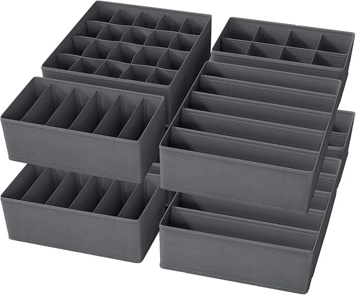 Yucch 8 Pack Underwear Drawer Organisers, 78 Compartments, Grey | Amazon (UK)