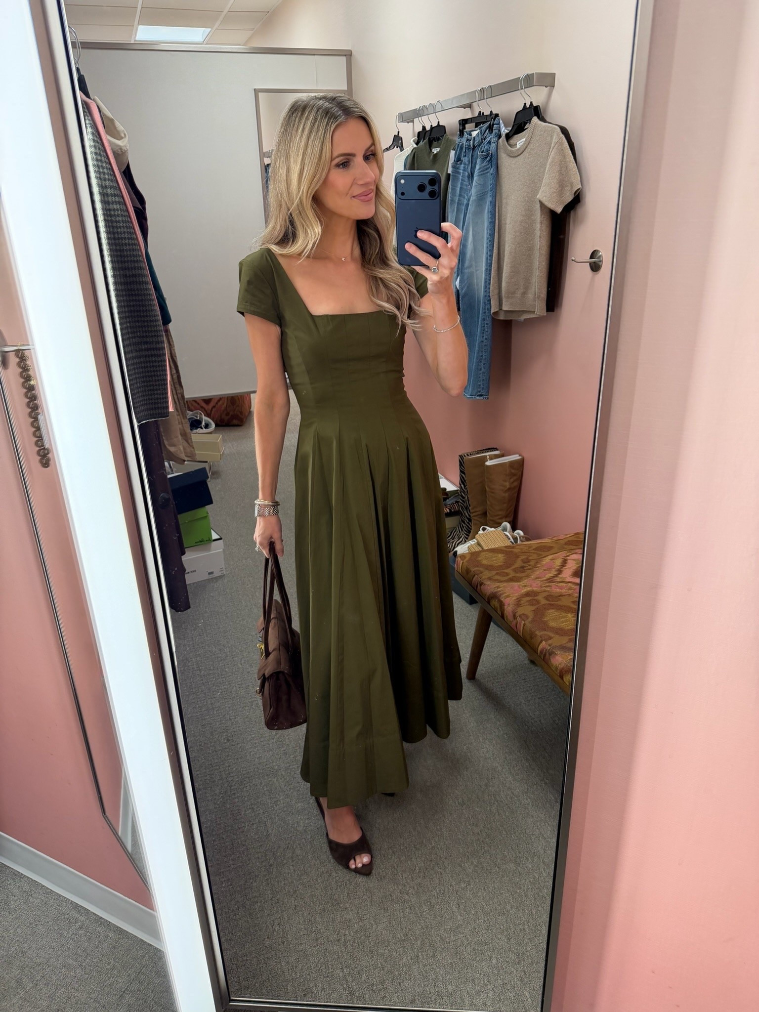 This olive green dress is such a flattering silhouette and the color is beautiful for fall. Just add heels and a classic bag, and you’re ready for weddings, date nights, or holiday events. It’s one of those Nordstrom Anniversary Sale dresses you’ll wear for years.

#LTKSaleAlert